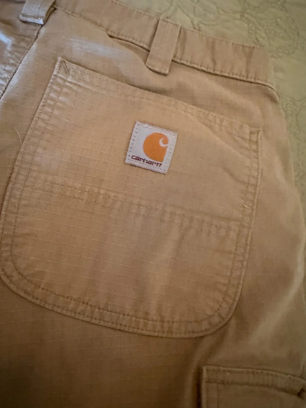 *Sold* Carhartt Relaxed Fit Ripstop Cargo Shorts Tan Hiking Utility Size 32